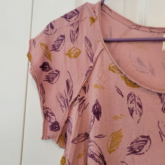 Anthropologie t.la Sylvan Flutter Sleeve Botanical Print T-Shirt Size Small - Picture 3 of 5
